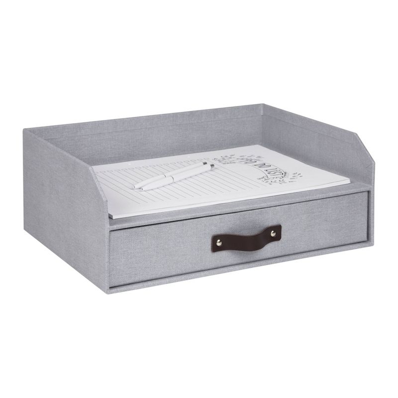 Walter Canvas Letter Tray with Drawer Ash - Bigso Box of Sweden