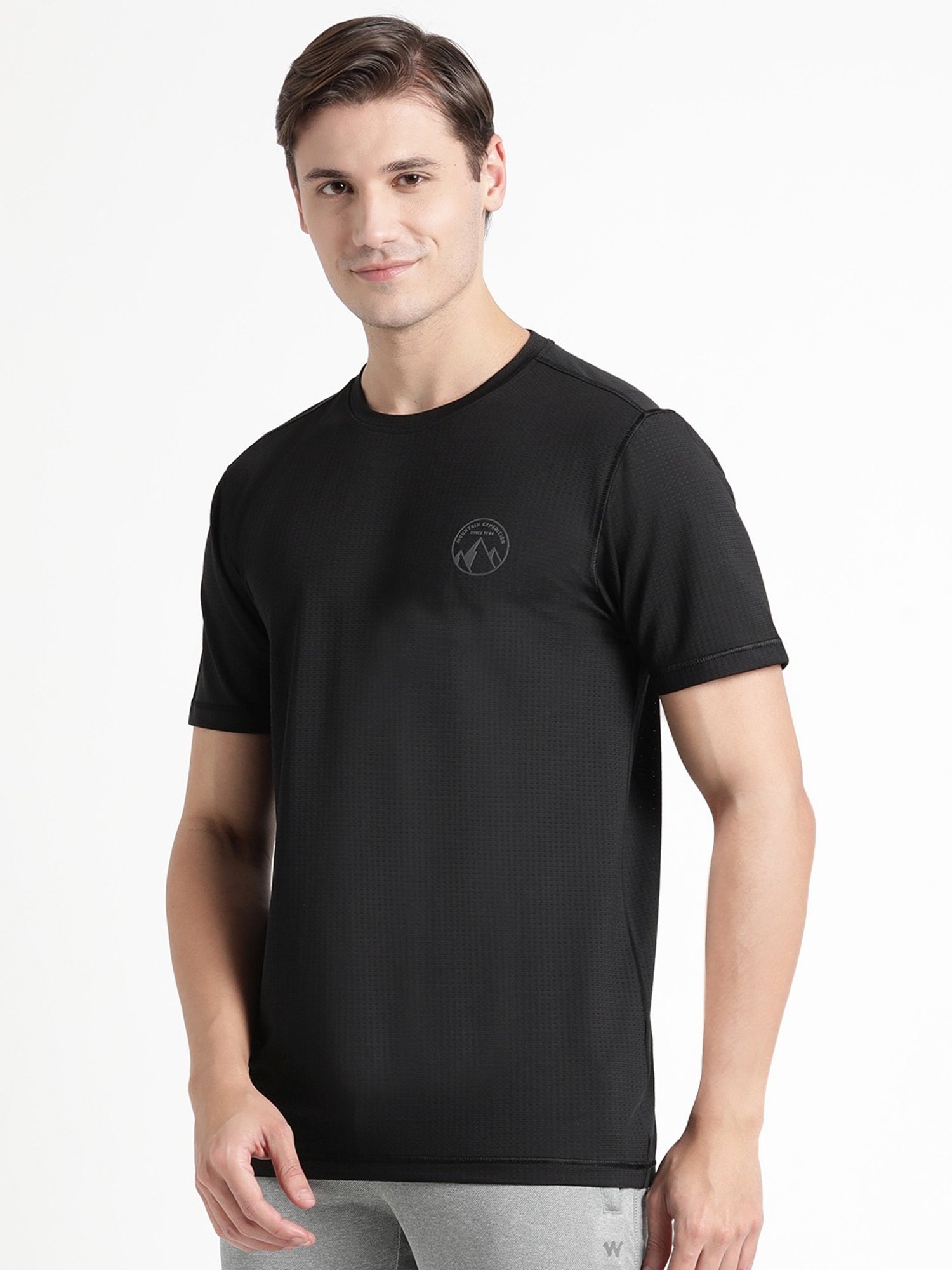 Wildcraft Black  Regular Fit Sports T-Shirt