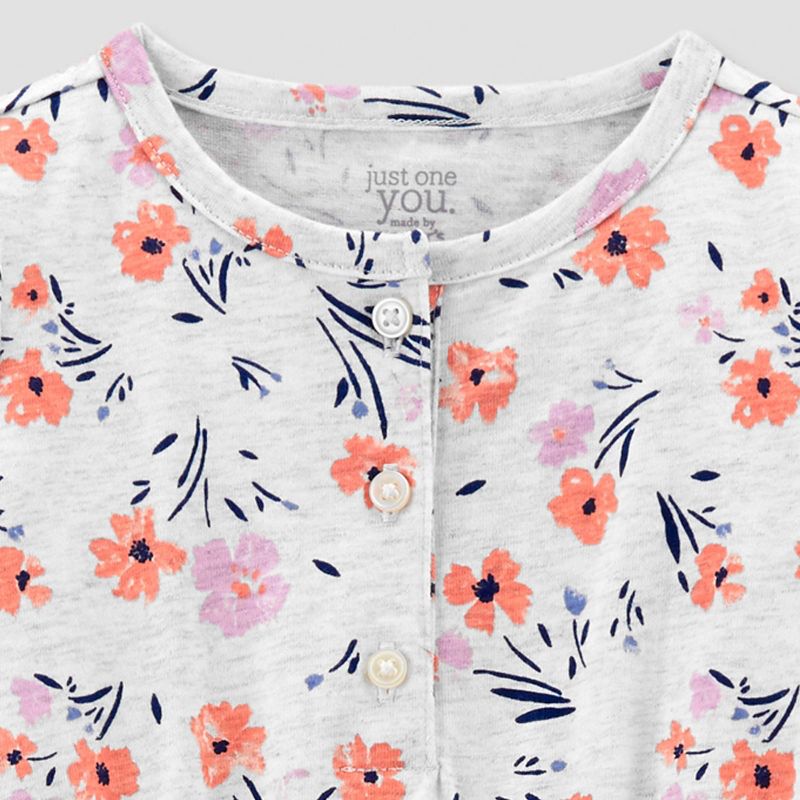 Baby Girls' Floral Romper - Just One You® made by carter's Heather Gray 3M