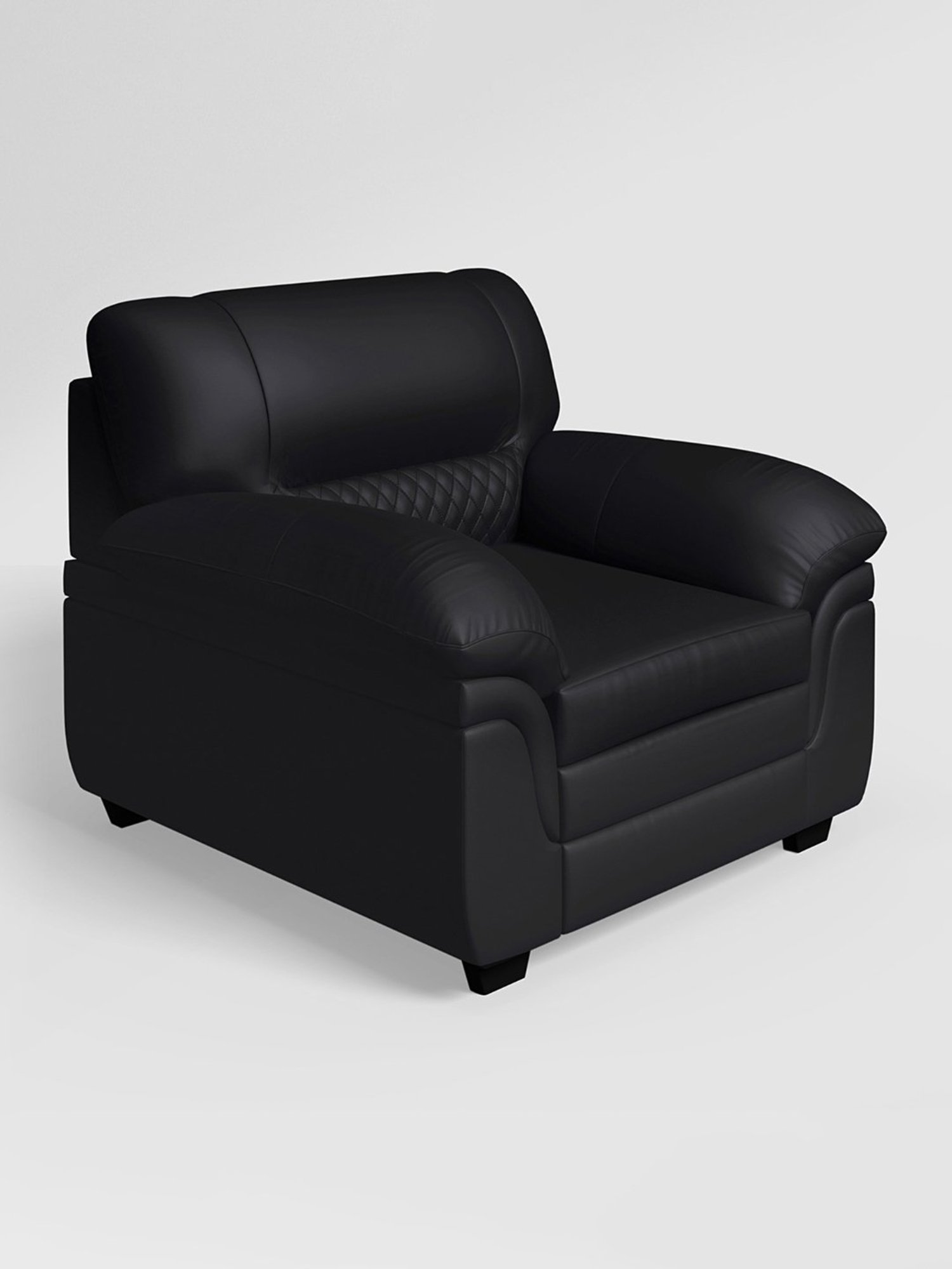 Godrej Interio Orleans Plus Black Wood 1 Seater Sofa