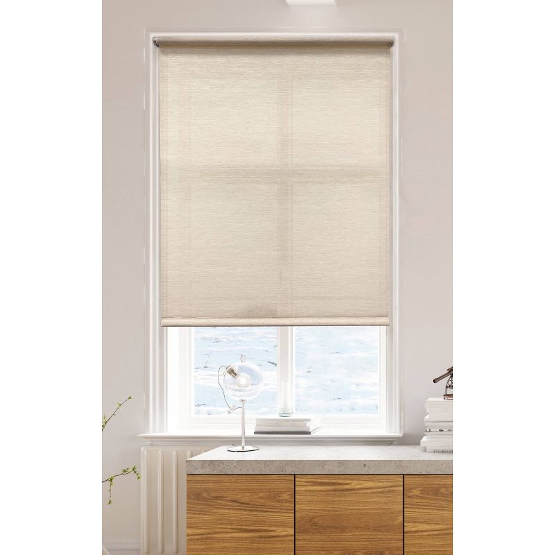 42"x72" Light Filtering Natural Roller Shade Linen - Lumi