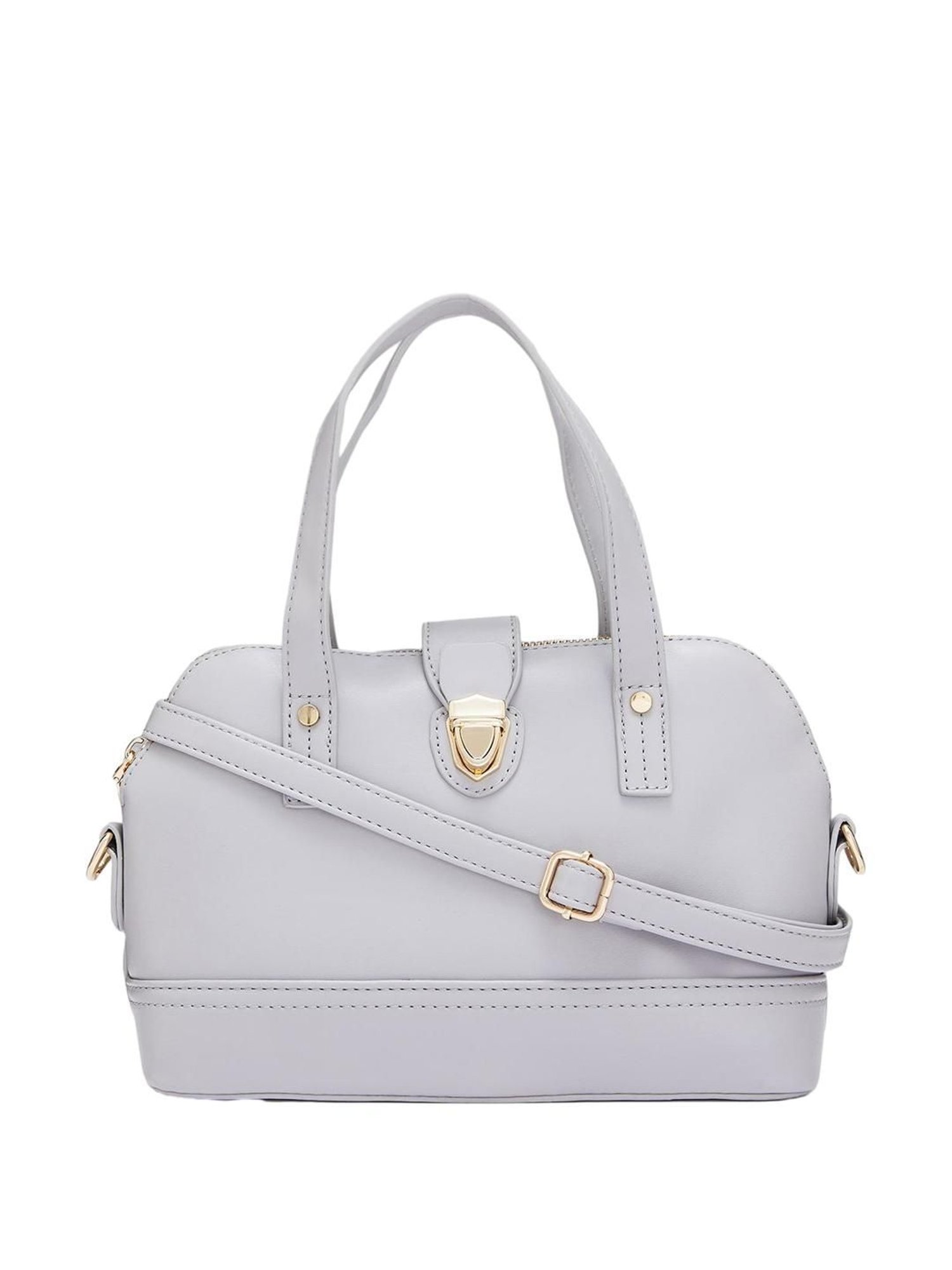 Globus Dark Grey Solid Medium Handbag