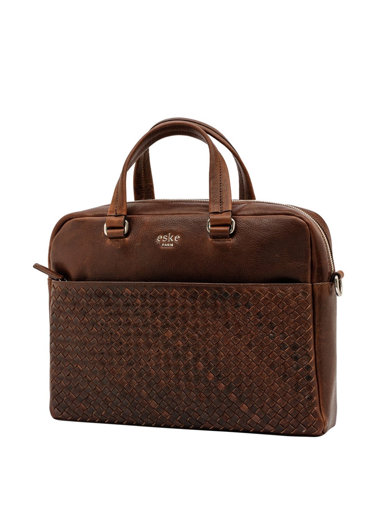 Eske Brooks Tan Leather Medium Laptop Messenger Bag