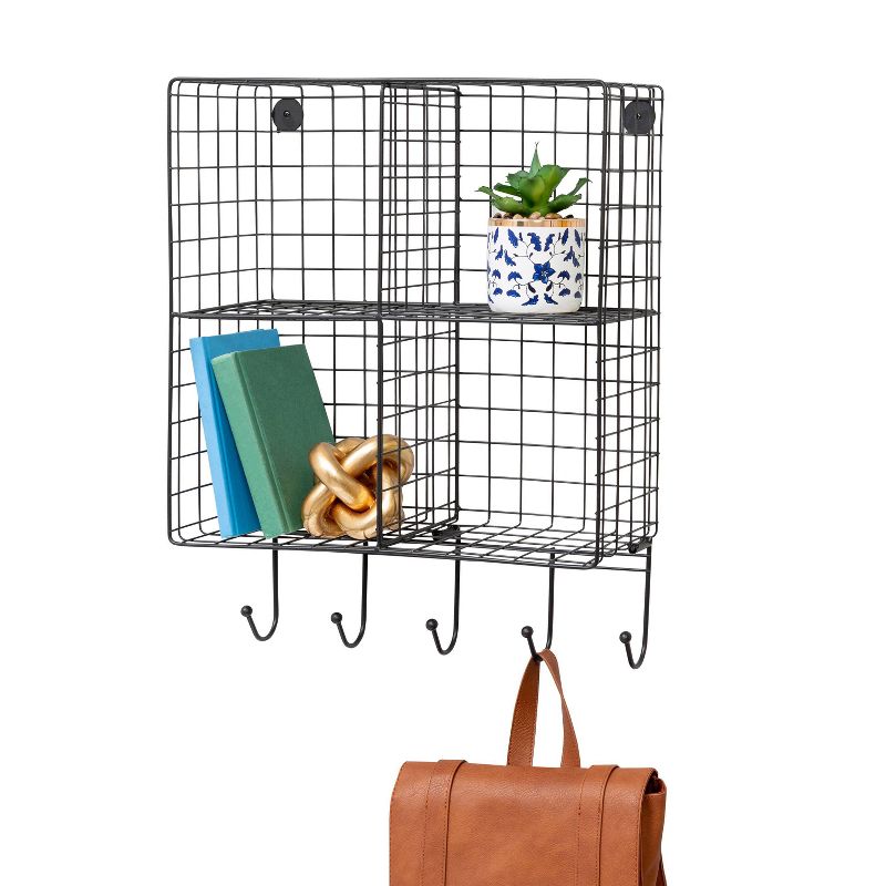 Honey-Can-Do Quad Cube Shelf Black