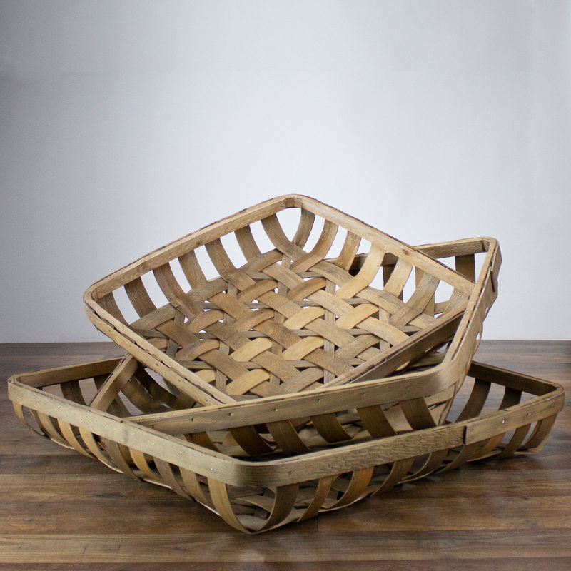 Raz Imports Set of 3 Brown Square Woven Baskets 22.75"