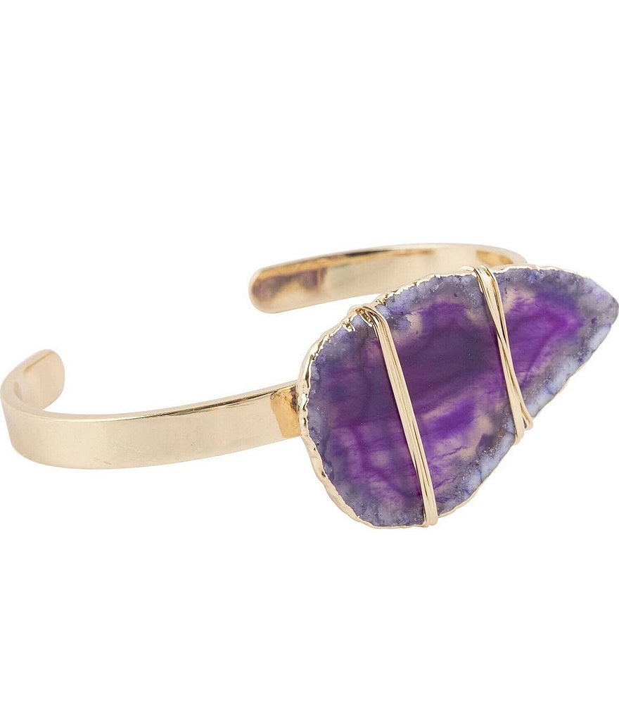 Barse Purple Agate Cuff Bracelet