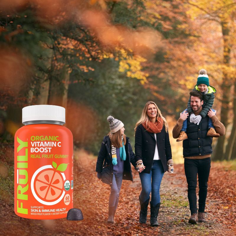 Fruily Organic Vitamin C Boost Real Fruit Gummy - 60ct