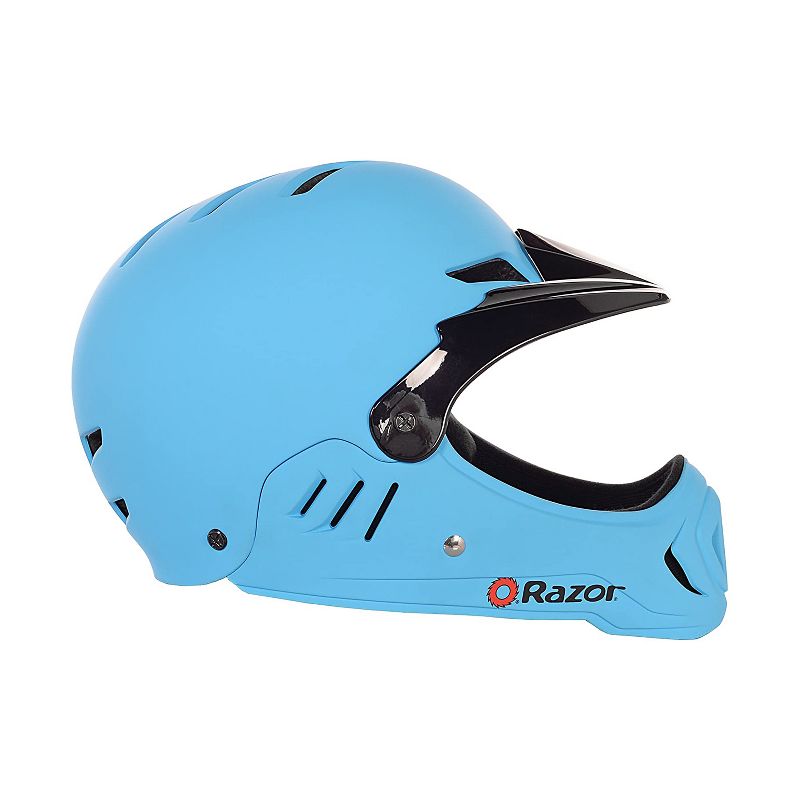 Razor 97876 Youth Child Full Face Riding Multi Sport Bicycle Scooter Safety Helmet For Children with Adjustable Visor, Matte Blue