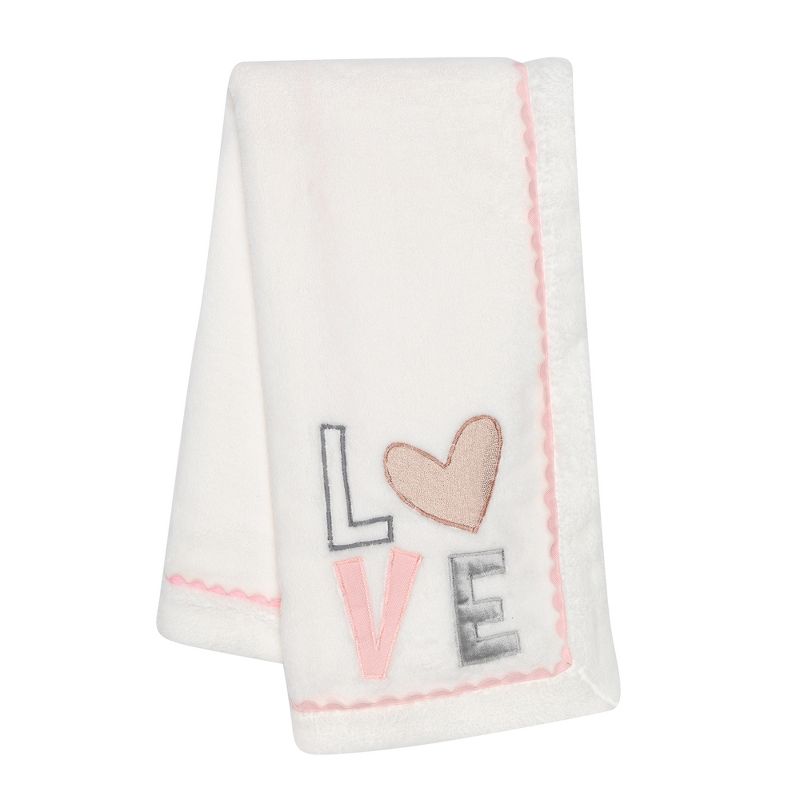 Lambs & Ivy Pink/Gold 5-Piece Baby Gift Basket - Pink, Gold, White, Love, Hearts