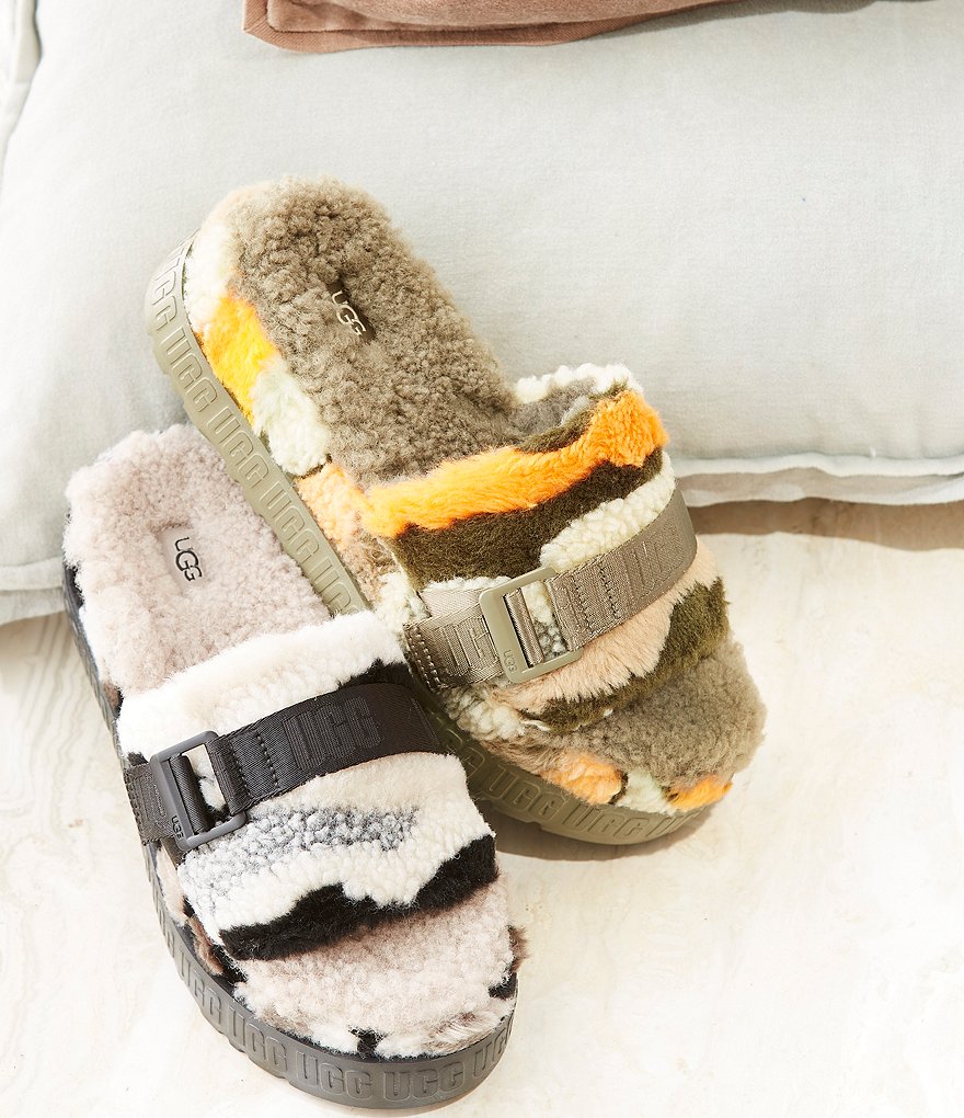 UGG&reg; Fluffita Cali Collage Buckle Faux Shearling Slides