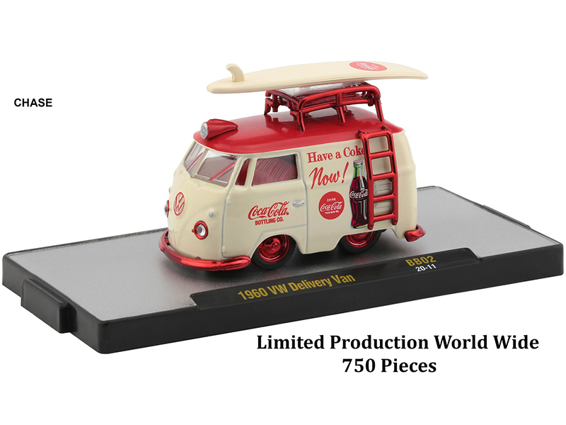 "Coca-Cola Bathing Beauties" Set of 3 Cars with Surfboards Release 2 Limited Edition to 6980 pieces Worldwide 1/64 Diecast Model Cars by M2 Machines