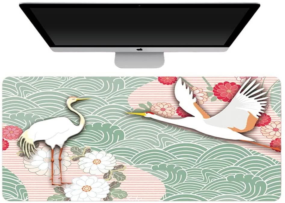 Leather Desk Pad,Large Desk Protector Office Mouse Pad,Desk Mat, Non-Slip Laptop Desk Pad,Waterproof Desk Writing Pad for Office and Home-Traditional_Style_18_800x300x2mm