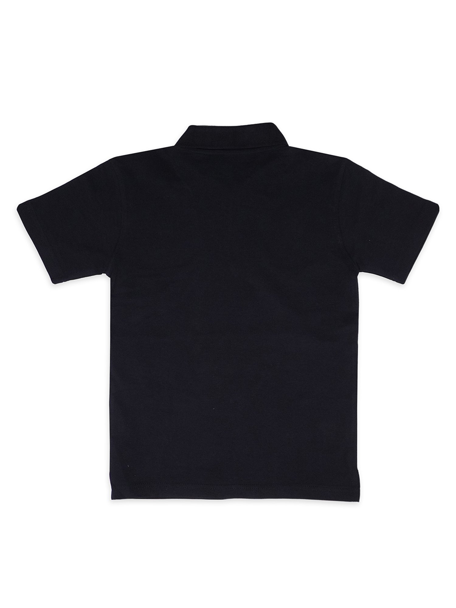 Cavio Kids Black Solid Polo T-Shirt