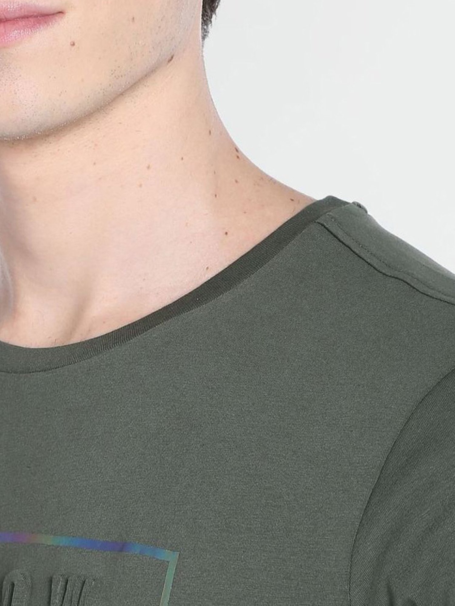 Arrow New York Green Cotton Regular Fit Printed T-Shirt