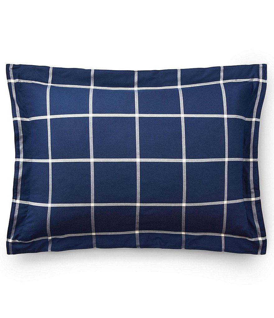 Ralph Lauren Modern Equestrian Windowpane Cotton & Cashmere Sham