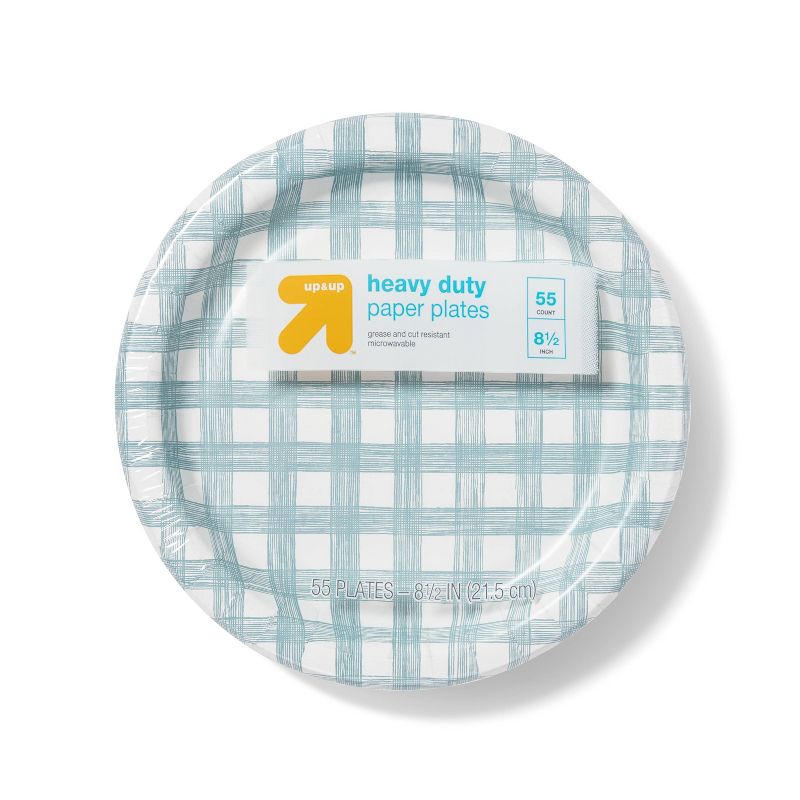 Line Plaid Paper Plates 8.5" - 55ct - up & up™