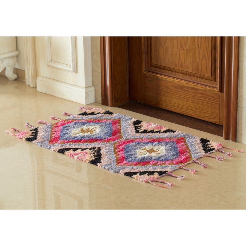 1'10"x1'10" Rectangle Woven Accent Rug Multicolored - DEERLUX