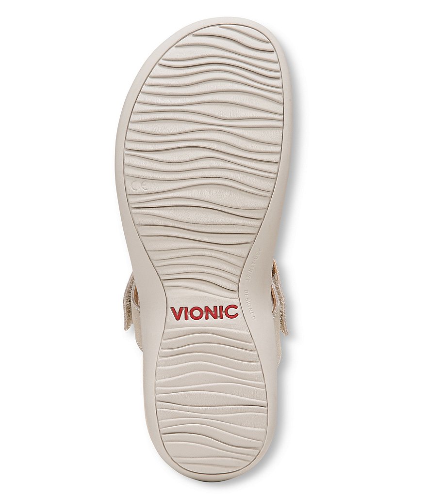 Vionic Wanda Snake Embossed T-Strap Sandals