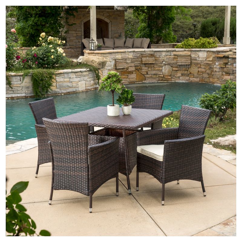 Circi 5pc Outdoor Dining Set - Black and Charcoal - CosmoLiving by Cosmoplitan