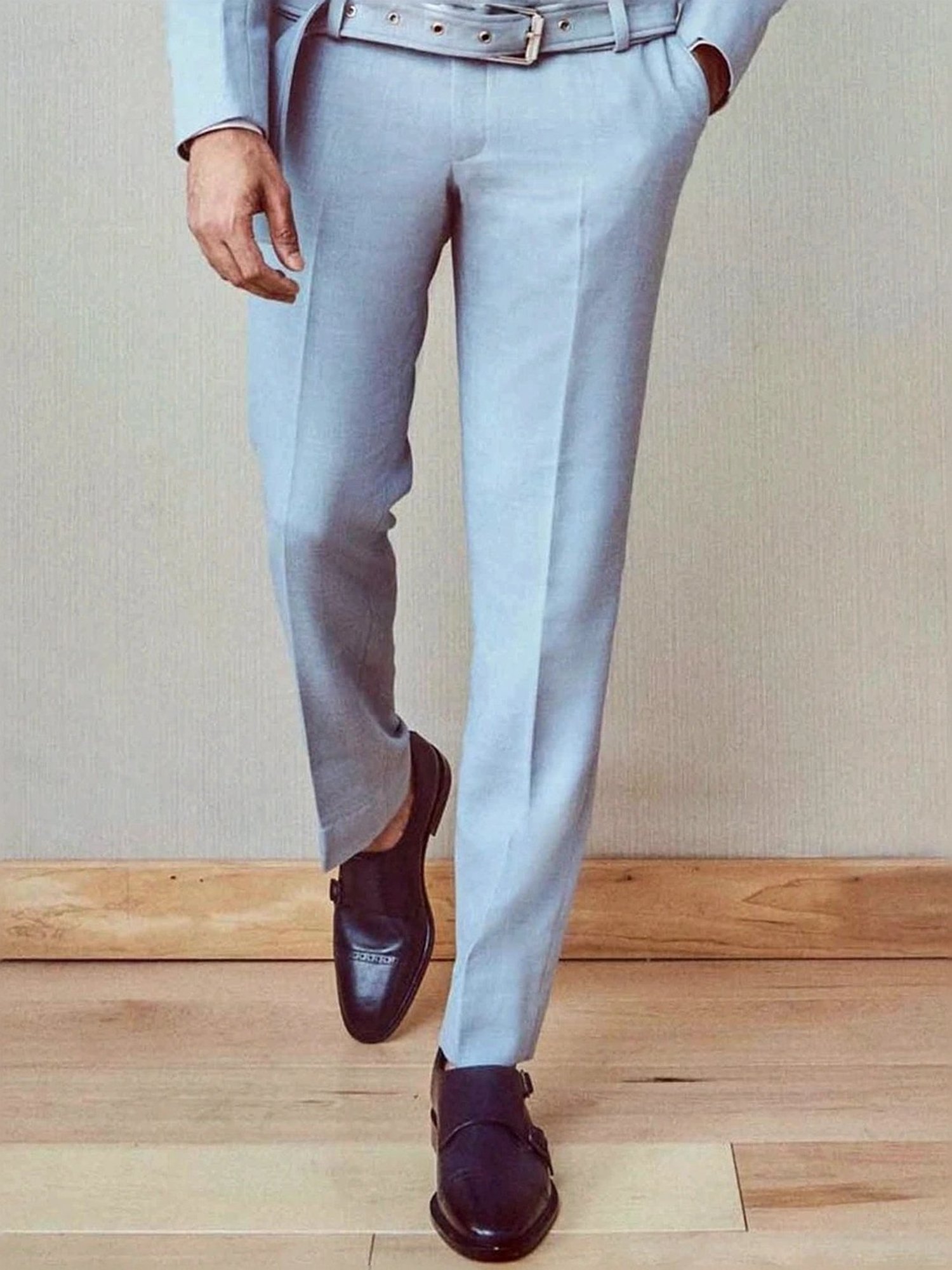 Saint G Men's Perctarit Blue Monk Shoes