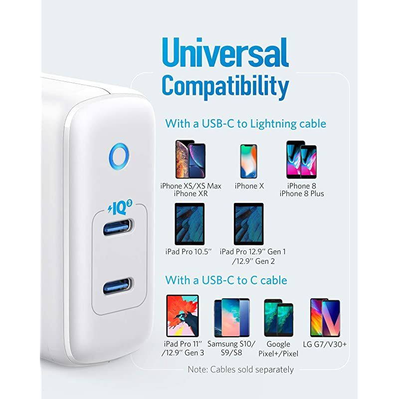 USB C Charger  36W 2Port PIQ 30 Type C Wall Charger PowerPort III Duo Foldable Plug Power Delivery for iPhone 1111 Pro11 Pro MaxXRXsMaxX Galaxy Pixel iPad Pro and More
