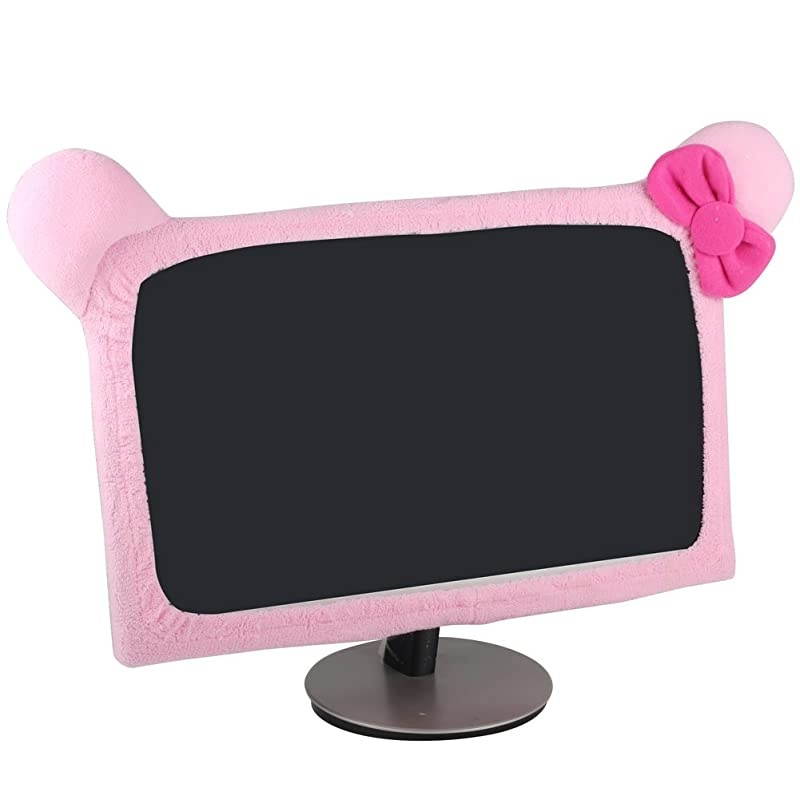 15"-22" Lovely Cute Waterproof Dustproof Computer Laptop TV LCD Screen Monitor Decoration Dust Cover Protector, Pink