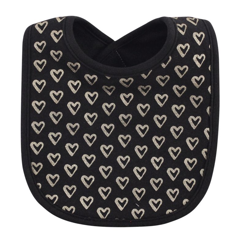 Hudson Baby Infant Girl Cotton Bib and Headband or Caps Set 8pk, Dream Love, One Size