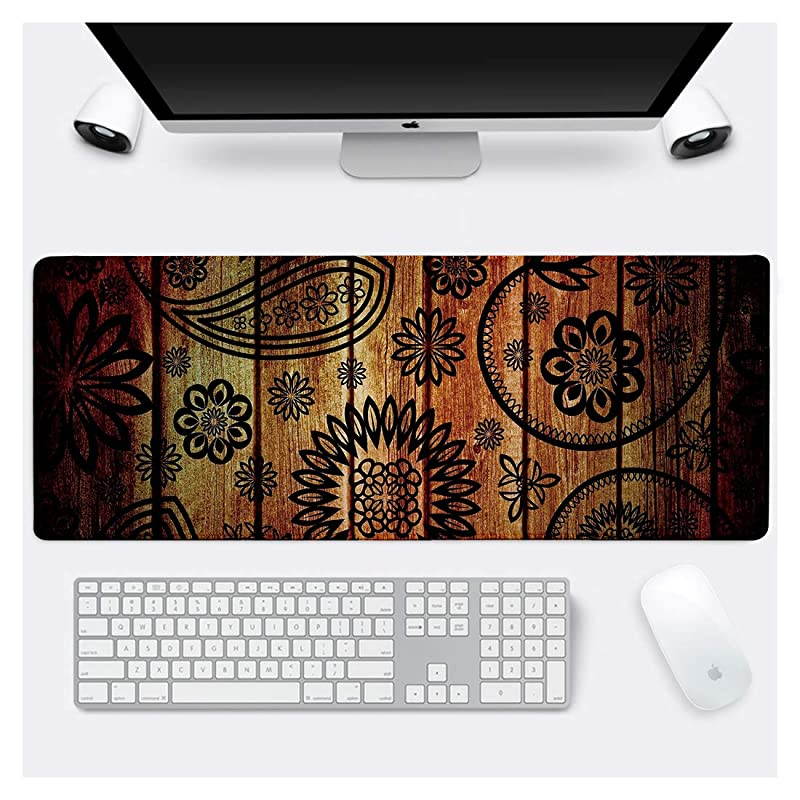 Gaming Mouse Pad Cool Flash Pattern XXL XL Large Mouse Pad Long Extended Mousepad Desk Pad NonSlip Rubber Mice Pads Stitched Edges Thin Pad 315x118x008 Inch Wood
