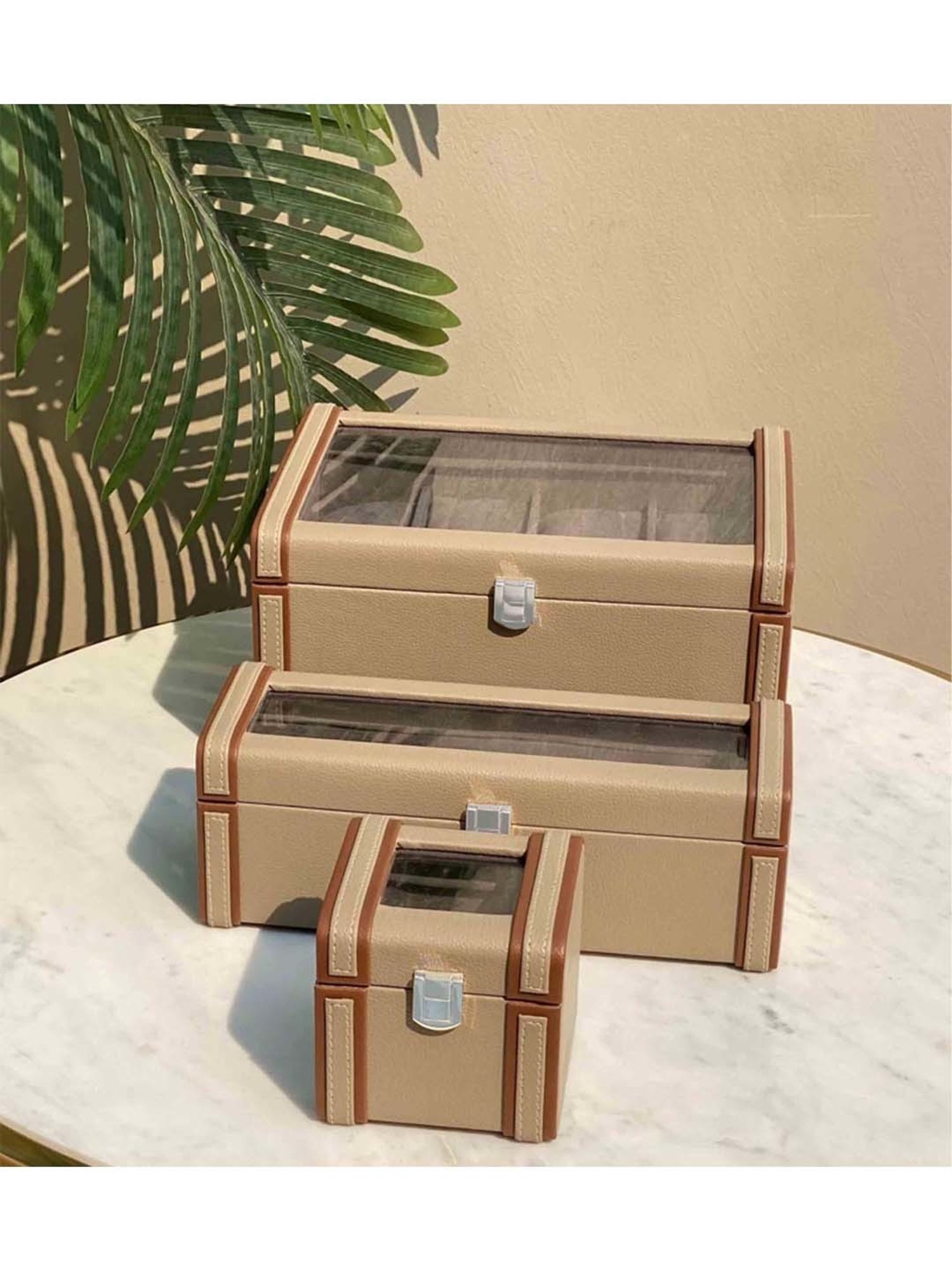 Mason Home Taupe Naples Watch Box - 8 Slots