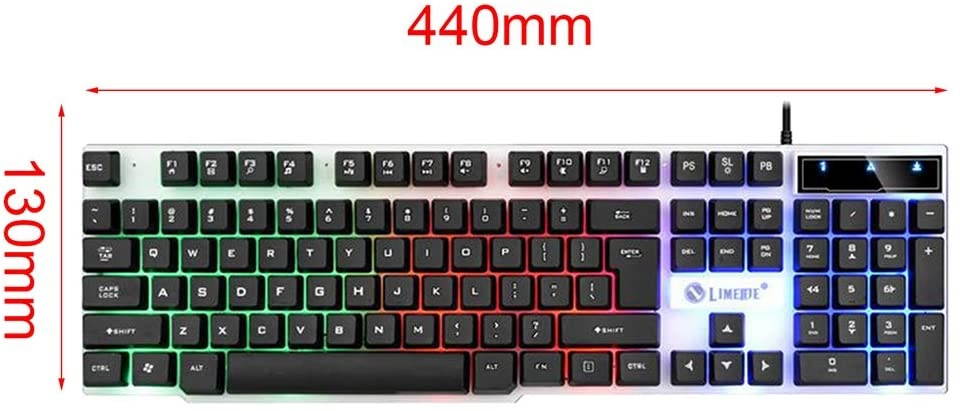 MagiDeal LIMEIDE GTX300 Wired Gaming Mechanical Keyboard RGB Backlit Backlight Computer Keyboard - Black