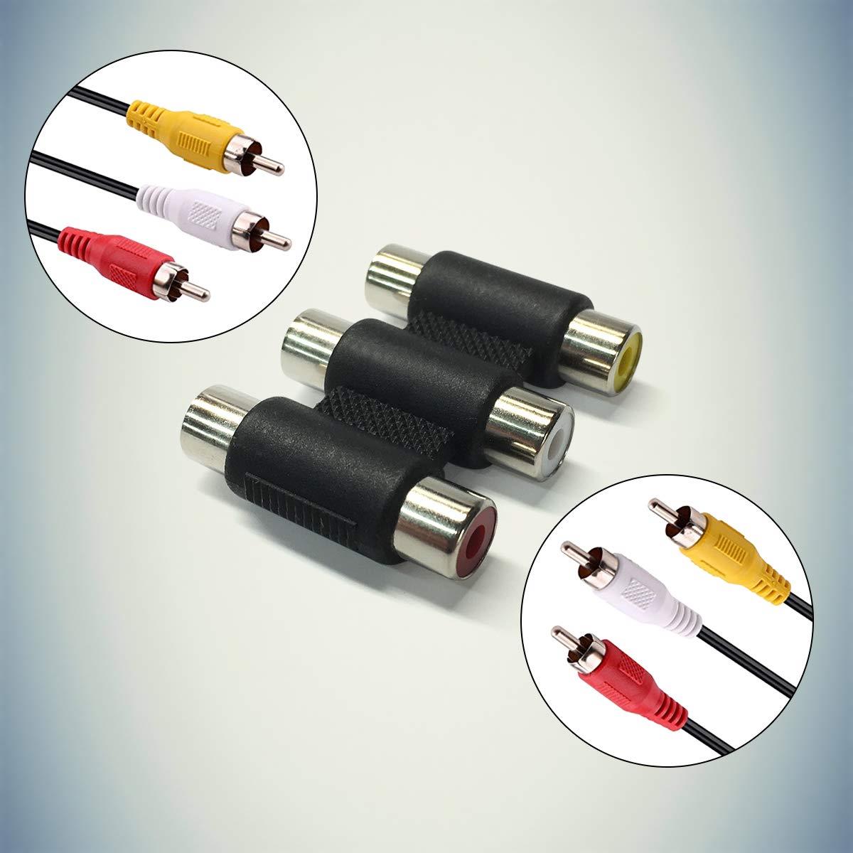 RocketBus Female RCA to Female RCA Composite A/V Audio Video Gender Changer Coupler