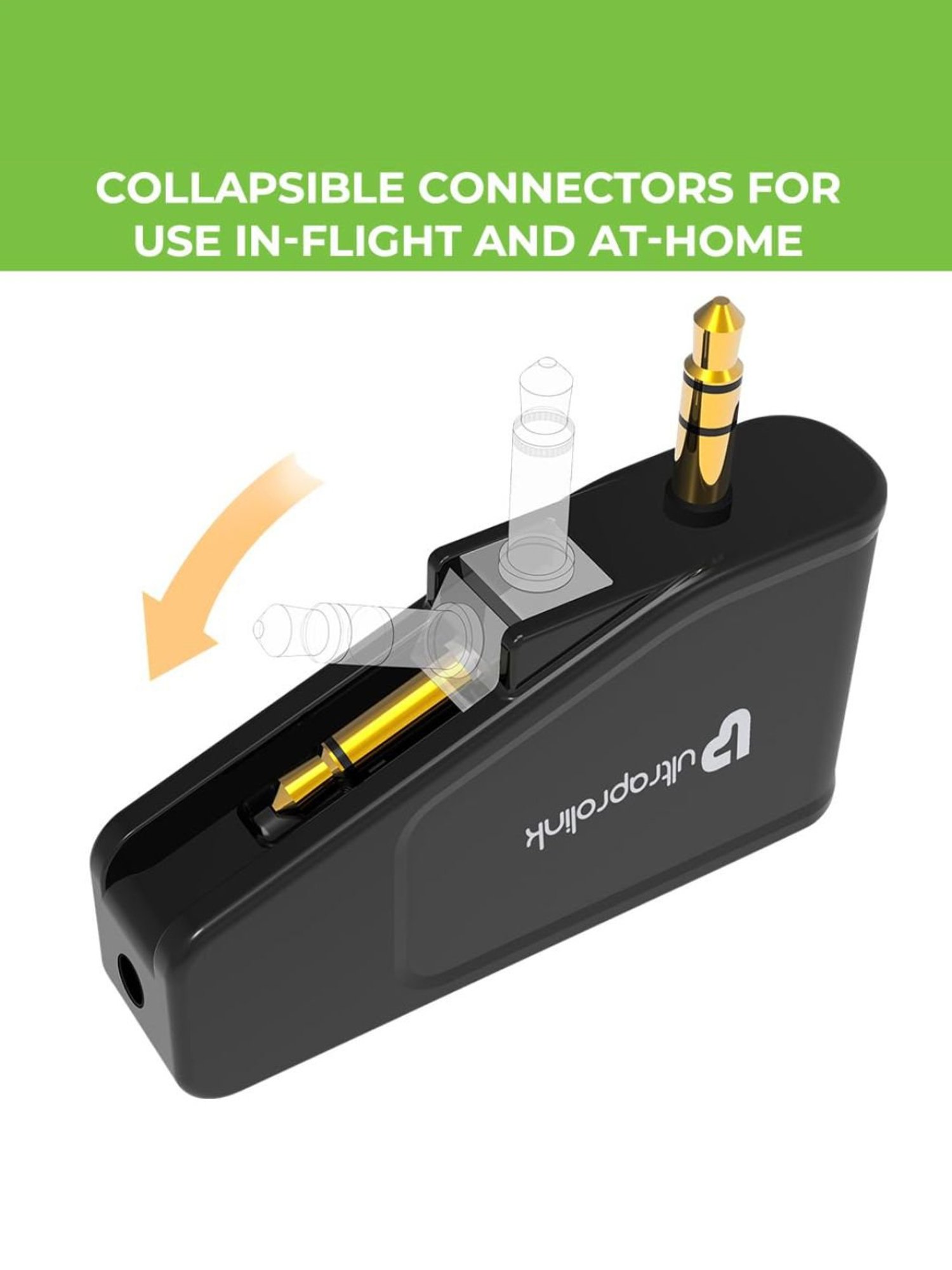 UltraProlink Air-Tunes Duo UM1161 Adapter for up to 2 AirPods & Headphones (Black)