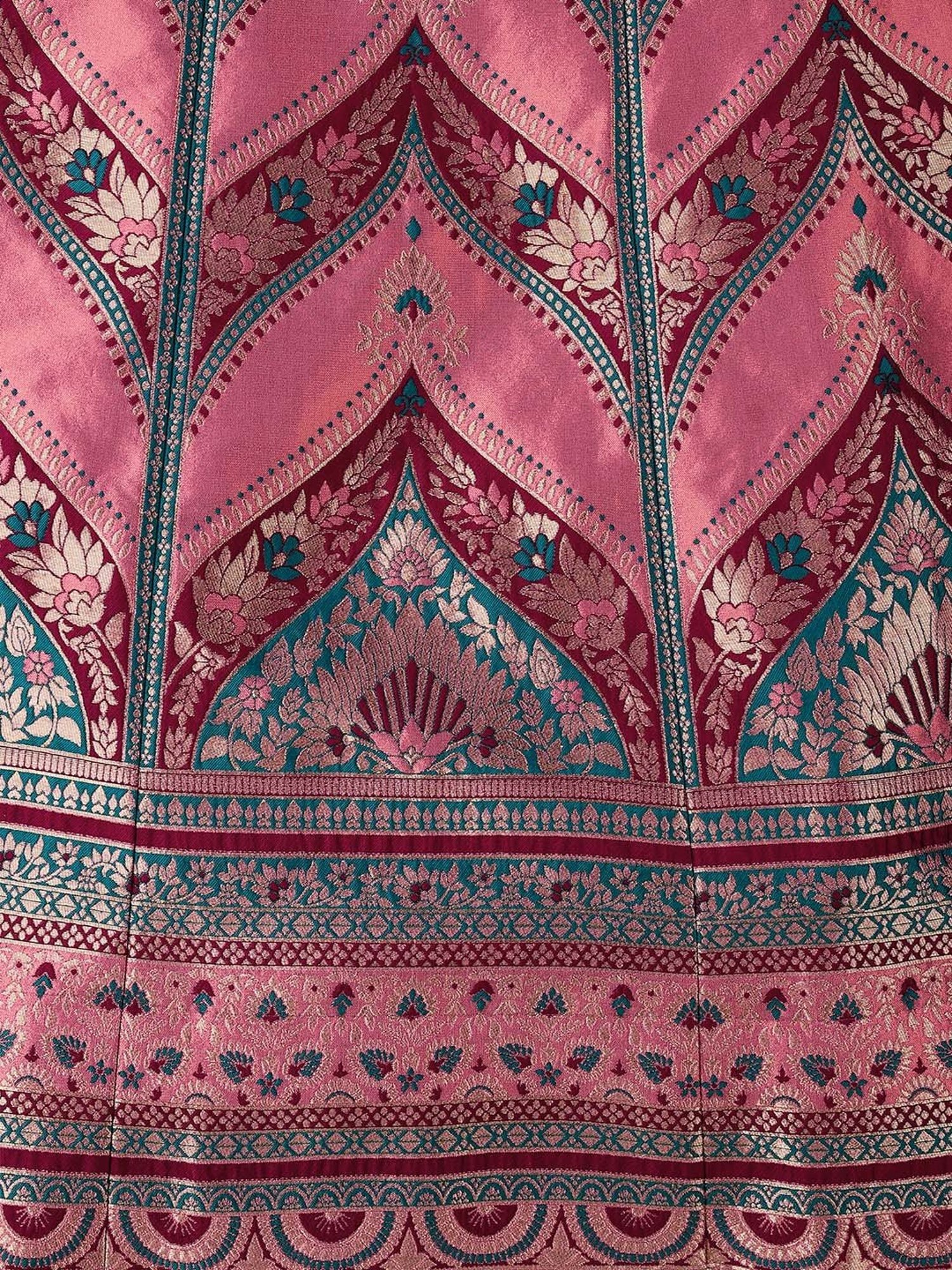 PURVAJA Pink Woven Lehenga Choli Set With Dupatta
