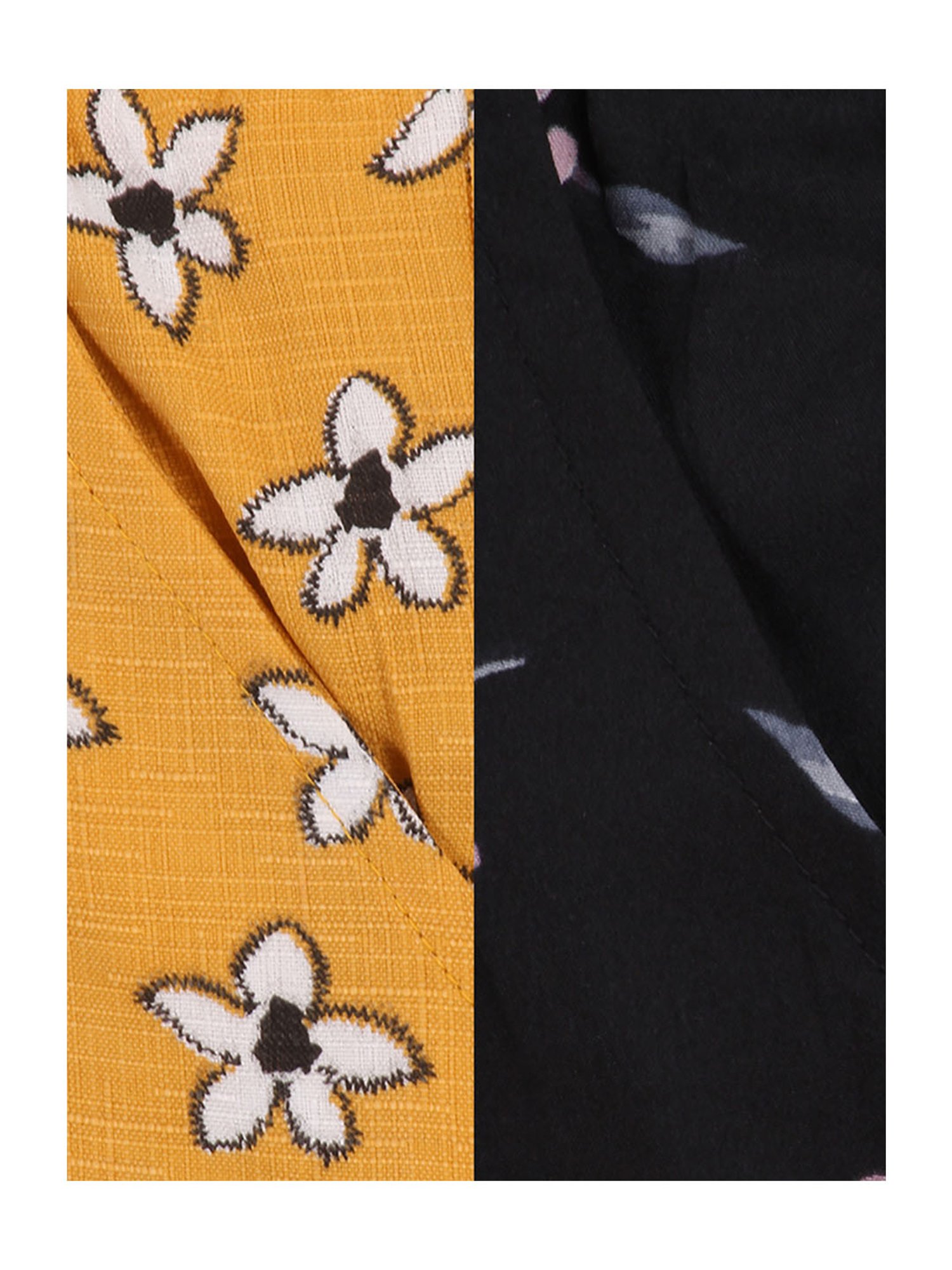 HELLCAT Kids Yellow & Navy Printed Shorts (Pack Of 2)