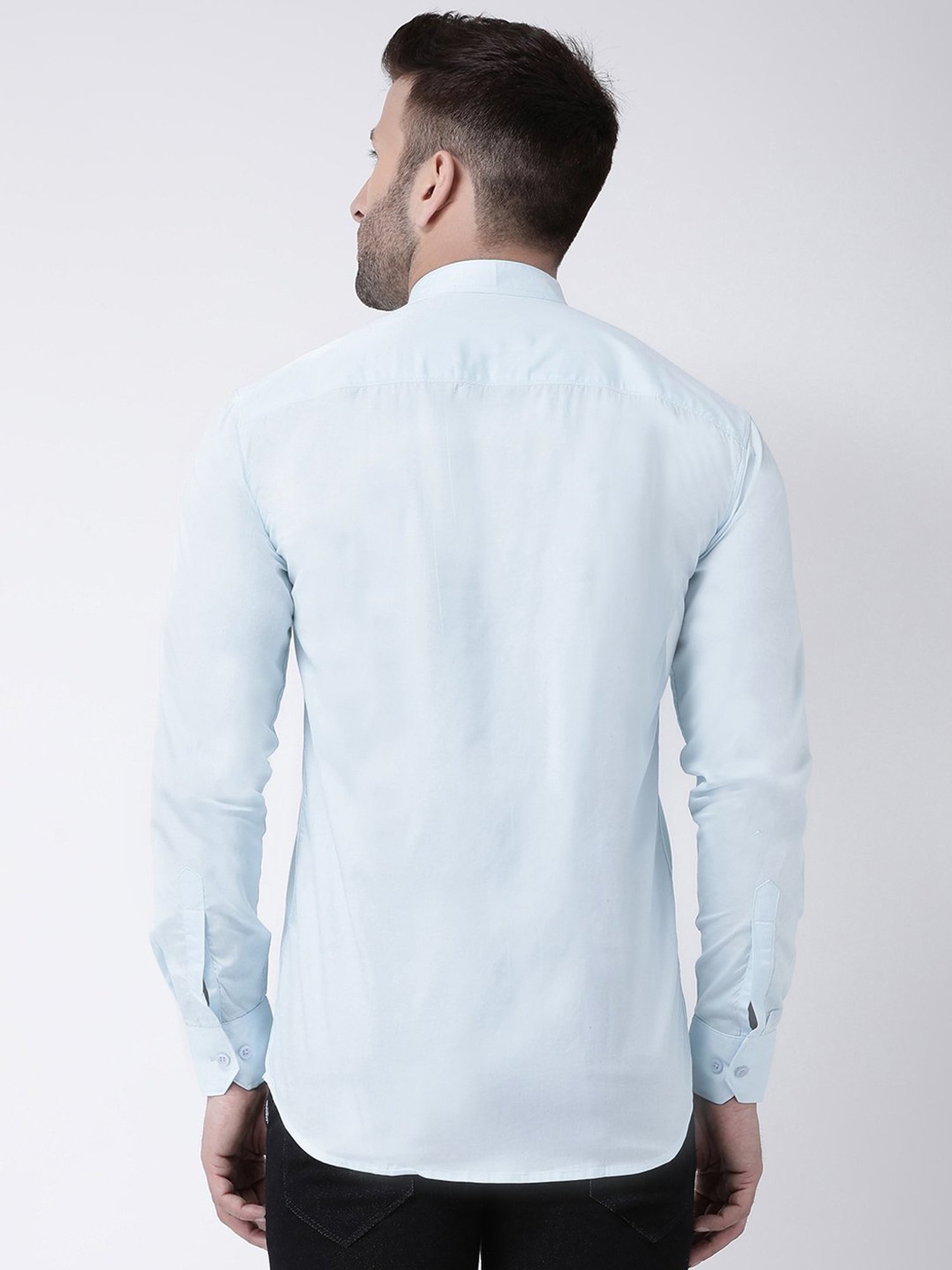 Hangup Plus Ice Blue Slim Fit Pure Cotton Shirt
