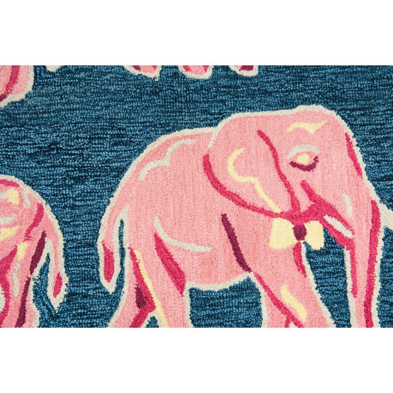 2'6"X4' Tufted Elephants Accent Rug Blue - Rizzy Home