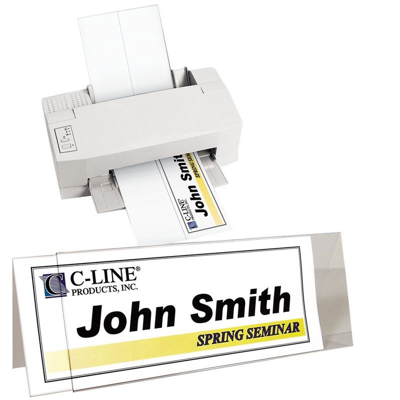 C-Line Tent Card Holders 4 1/4" x 11" Rigid Heavyweight Clear Plastic 25/Box 87507