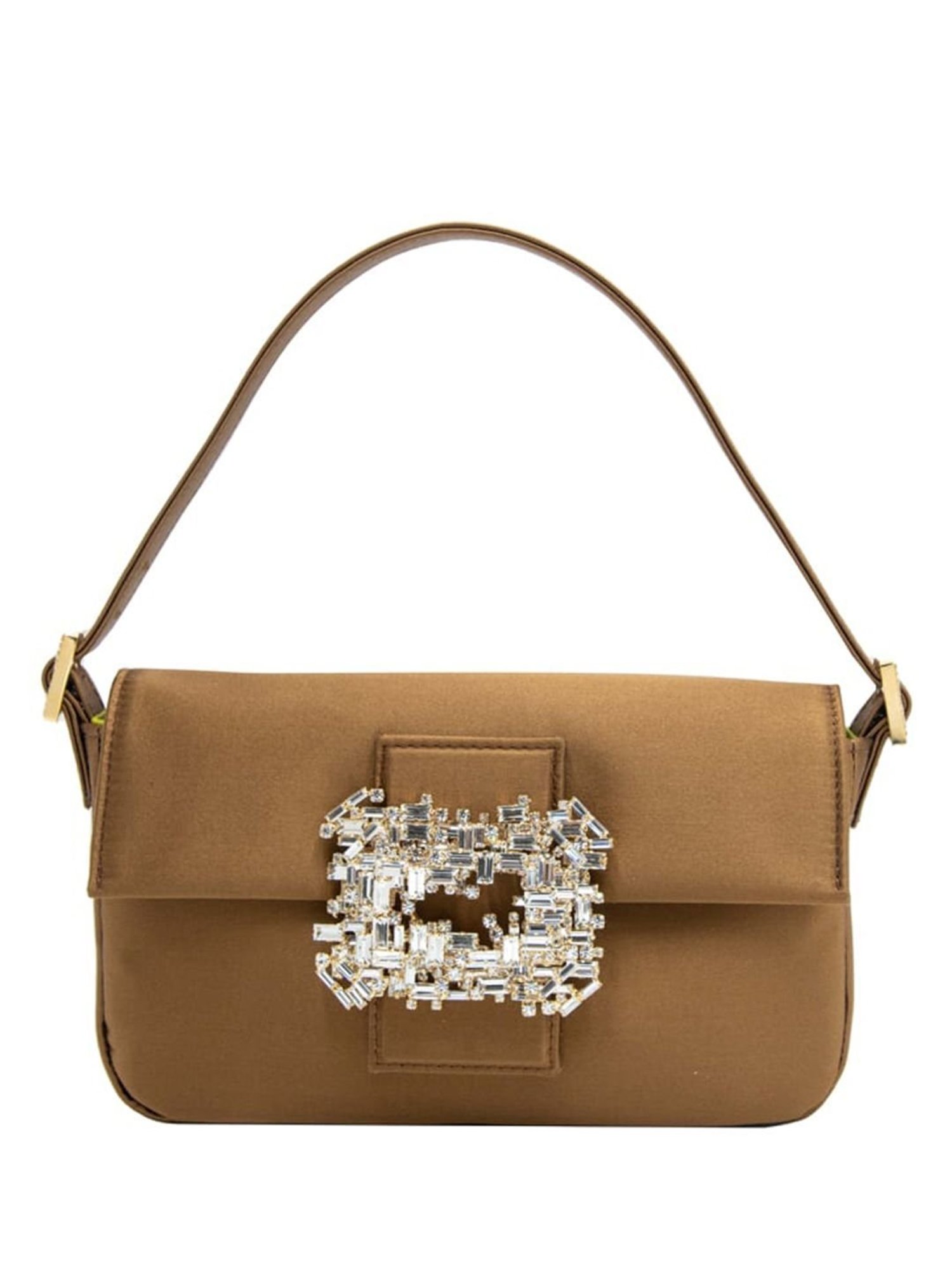 Gedebe Brown Habibi Studded Medium Shoulder Bag