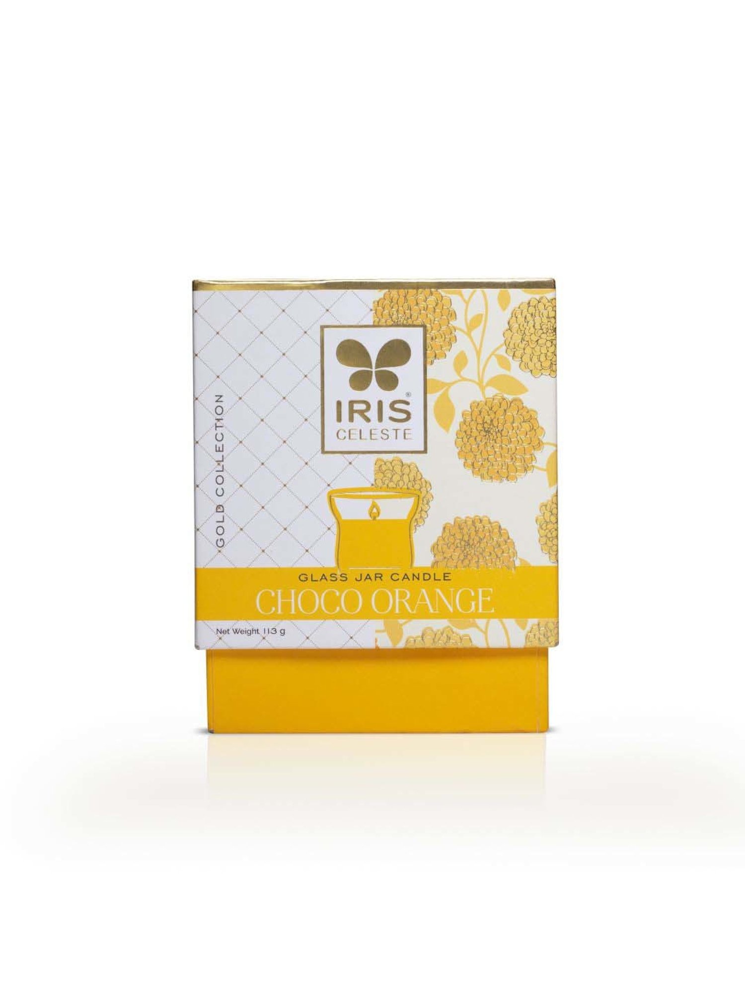 IRIS Gold Collection White Celeste Hurricane Choco Orange Fragrance Candle