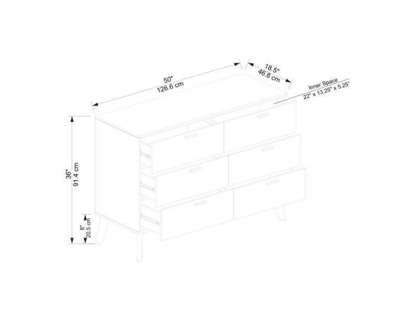 Reid Dresser Walnut - Linon