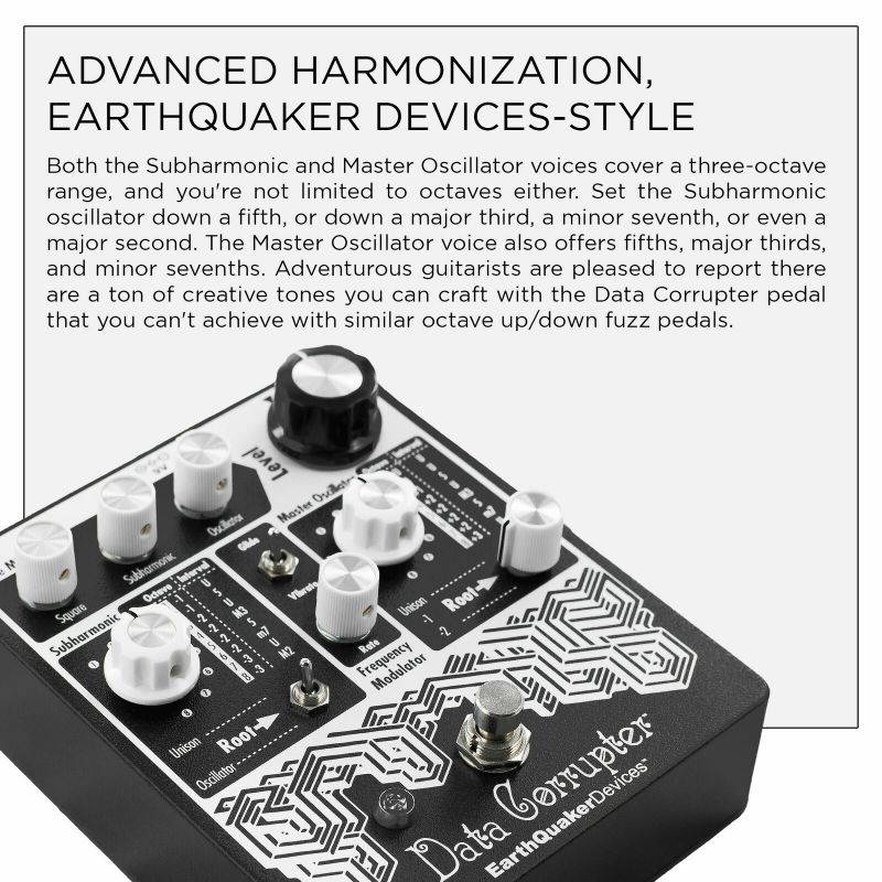 EarthQuaker Devices Data Corrupter Monophonic Harmonizing PLL Guitar Pedal