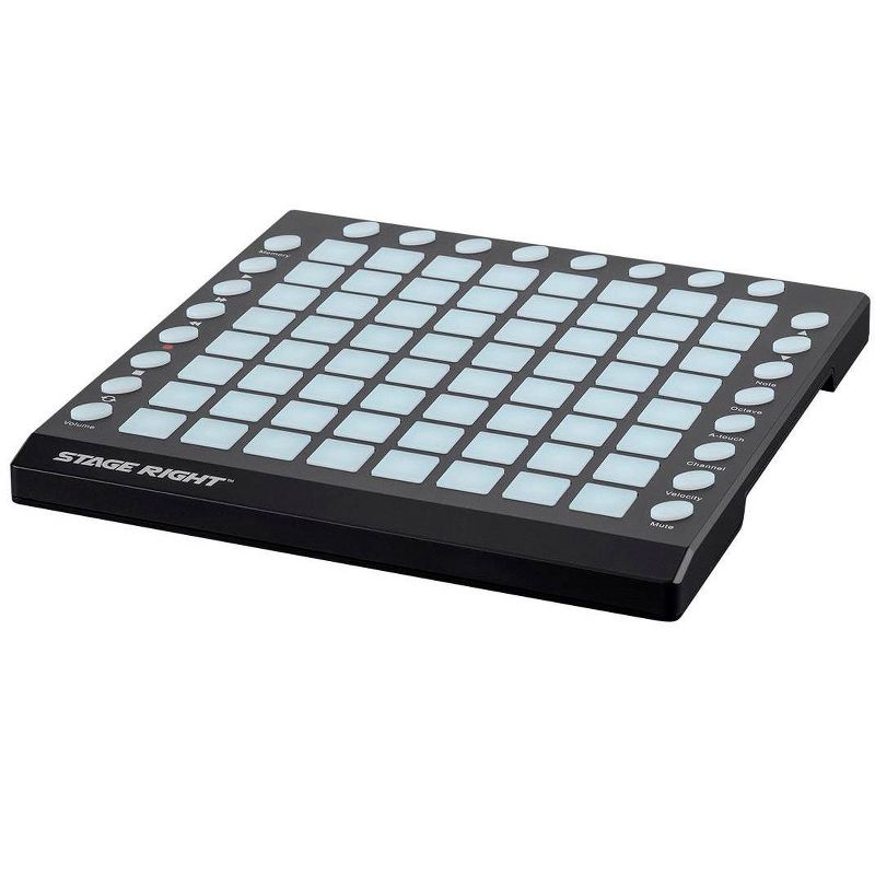 Monoprice SRP64 Compact Grid Controller with 64x RGB Velocity Sensitive Pads and 24x Buttons, USB Powered, For Ableton Live - Stage Right Series