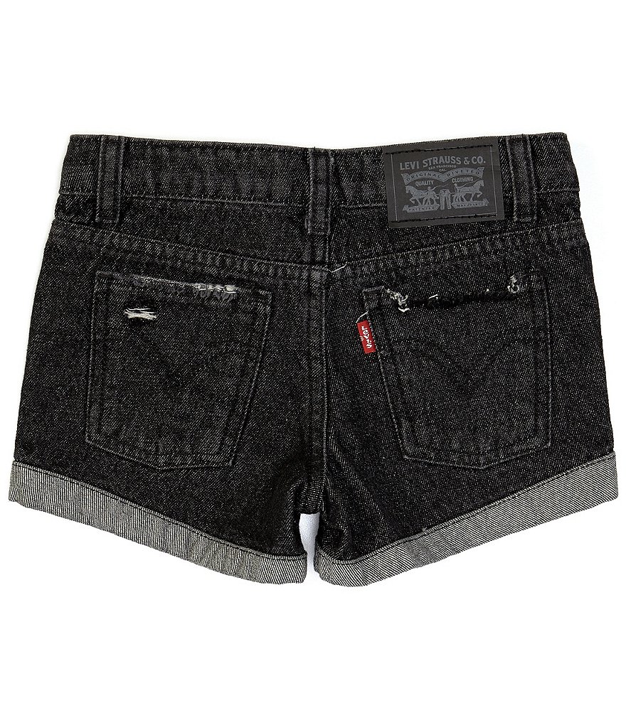 Hippie Girl Little Girls 4-6X Roll-Cuff Midi Denim Shorts