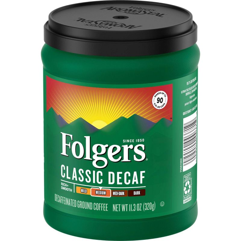 Folgers Classic Medium Roast Ground Coffee - Decaf - 11.3oz