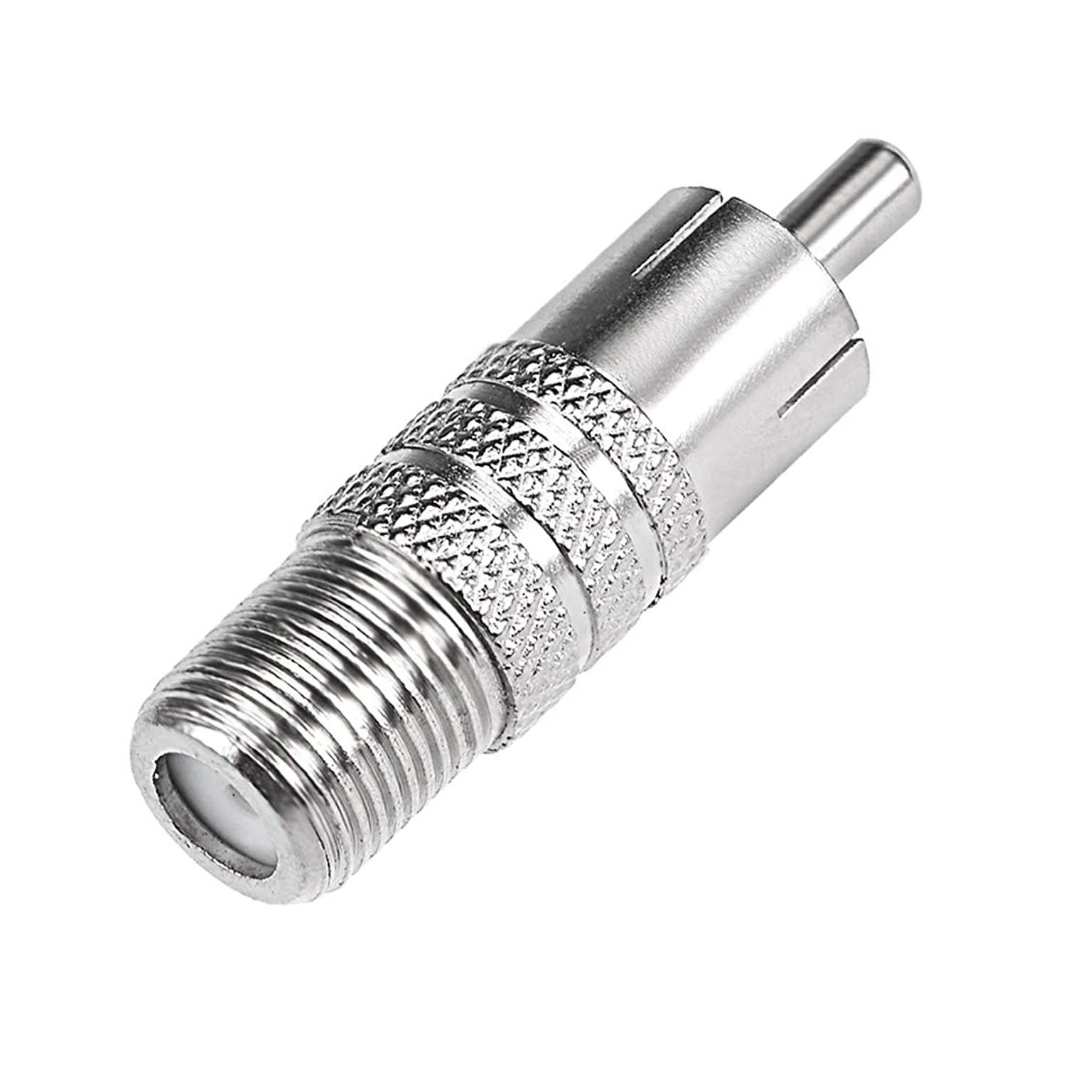 uxcell F Type Female to RCA Male Silver Tone RF Coaxial Adapter Connector 5pcs