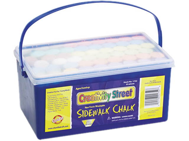 Creativity Street 1752, Sidewalk Chalk, 4 x1 Dia. Jumbo Stick, 12 Assorted Colors, 52 Pieces/Each Case