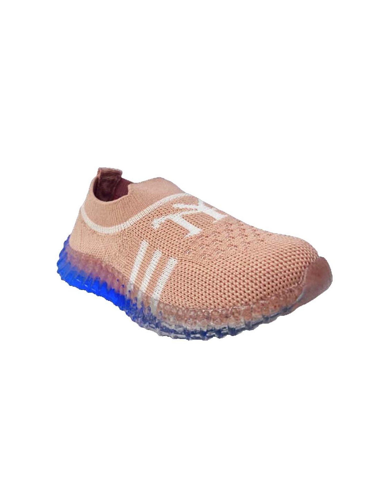 Priaansha Kids Peach & White Casual Slip-Ons