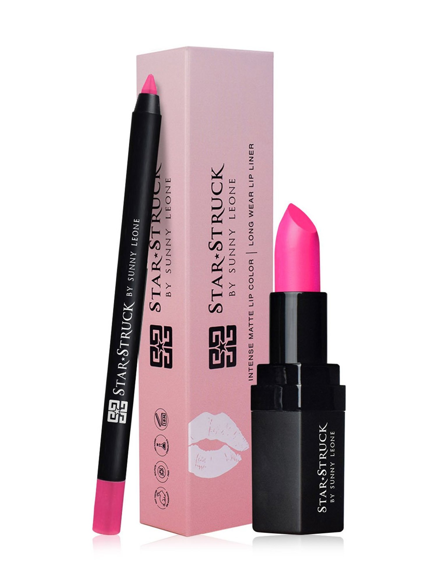 StarStruck By Sunny Leone Intense Matte Lip Color & Lip Liner Foxy Fuchsia
