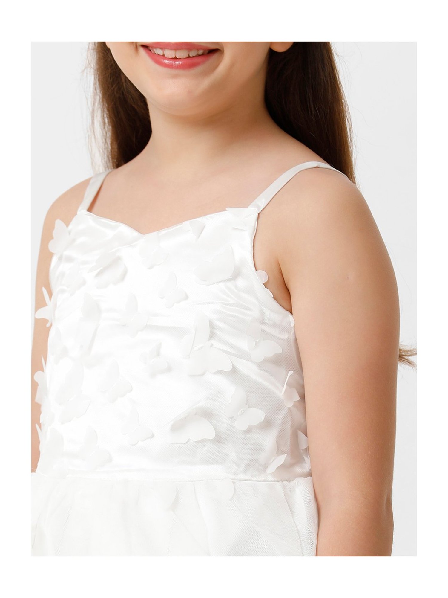 Kate & Oscar Kids White Applique Dress