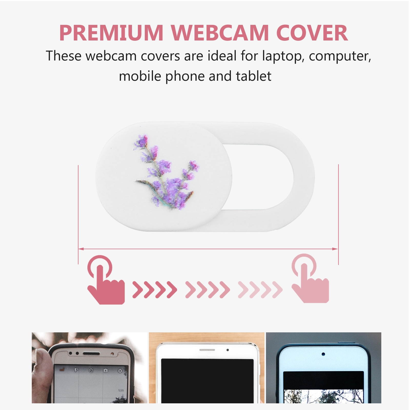 3pcs Webcam Protective Covers Webcam Cover Slide Privacy Protection Covers for Laptop Tablet